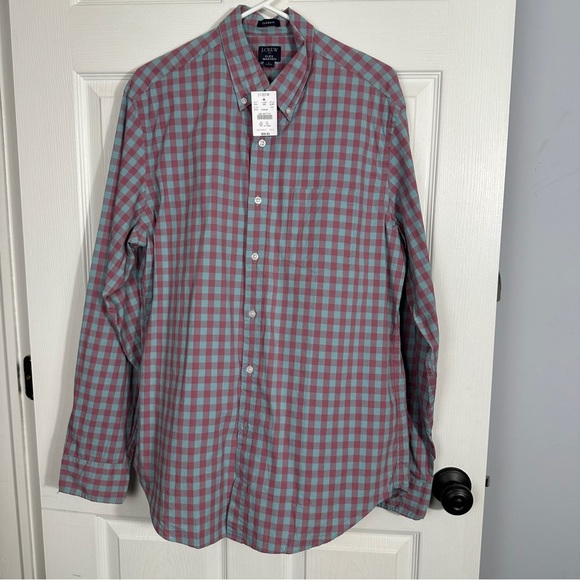 NEW J. Crew Flex Washed Classic Fit shirt, sz. Lg., check pattern, casual - Picture 2 of 12